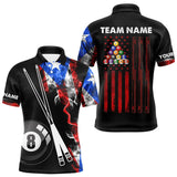 Maxcorners Personalized Puerto Rico Smoke 8 Ball Billiard Shirt For Men Custom Patriotic Pool Team Jersey TU1410