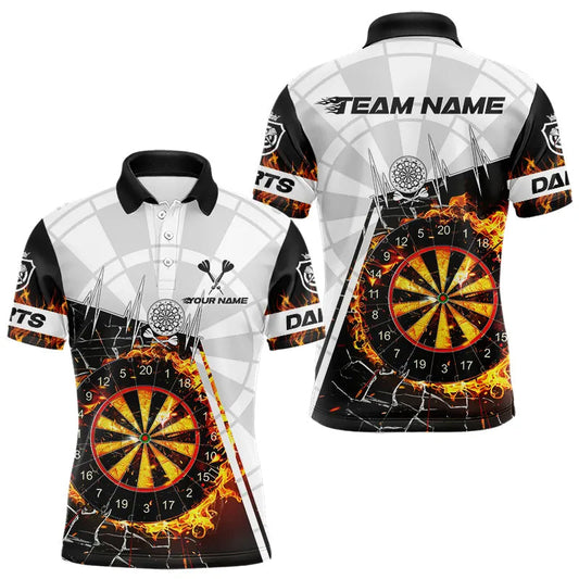 Maxcorners Personalized Dartboard Fire Break Glass Dart Shirts For Men Darts Jerseys LM2704