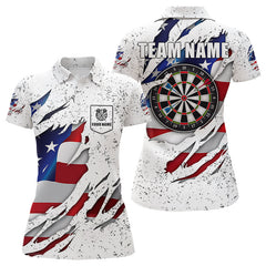 Maxcorners Patriotic Grunge US Flag Darts Shirt With Pocket For Men Custom Darts Jersey LM1008