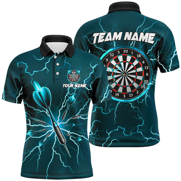 Maxcorners Turquoise Darts Thunder Lightning Darts Jersey Customized Name, Team Name 3D Shirt Unisex