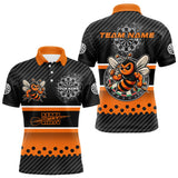 Maxcorners Black Orange Darts Bee Custom Name Darts Shirts For Men, Funny Darts Apparel, Best Darts Gifts