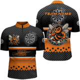 Maxcorners Black Orange Darts Bee Custom Name Darts Shirts For Men, Funny Darts Apparel, Best Darts Gifts
