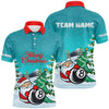 Maxcorners Funny Christmas Santa And 8 Ball Pool Personalized Name 3D Shirt