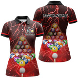 Maxcorners Red Thunder Lightning Storm Billiard Jersey Customized Name, Team Name 3D Shirt Unisex