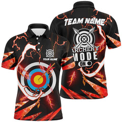 Maxcorners Personalized Blue Thunder Archery Mode On Men Polo Shirts, Custom Archery Jerseys Team Shirts