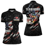 Maxcorners Billiard Balls Us Flag Black Grunge Billiard Shirts For Men Custom 8 Ball Pool Billiard Jerseys