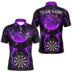 Maxcorners Purple Hawkeye Thunder Lightning Darts Shirt For Men Custom Darts Jersey Team Polo & 1/4 Zip LM2011