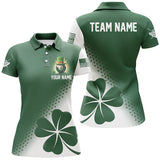 Maxcorners St Patrick'S Day Green Clover Custom Men Billiard Polo Shirts, Patrick Day Lucky Billiard Shirts