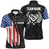 Maxcorners Pattern American Flag Billiard Personalized Name Unisex Shirt