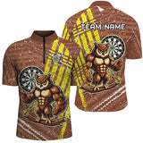 Maxcorners Personalized Funny Owl Darts Shirts Custom Brown Darts Jerseys, Unique Darts Apparel