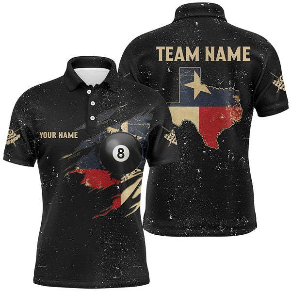 Maxcorners Retro Texas Flag Billiard For Men Custom Billiard Uniform For Team