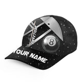 Maxcorners Billiard 8 Ball Pool Black Personalized Name 3D Cap