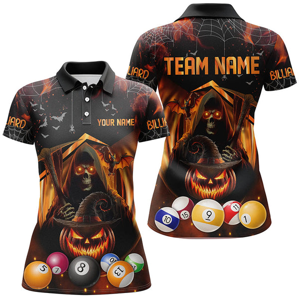 Maxcorners Halloween Grim Reaper Custom Billiard Balls Jerseys, Funny Halloween Billiard Shirts Gift