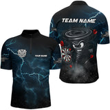 Maxcorners Personalized Thunder Lightning Tornado Custom Funny Dart Shirts Cool Dart Team Jerseys