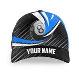 Maxcorners Billiard 8 Ball Pool Blue Personalized Name 3D Cap