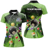 Maxcorners 3D Billiard Balls Pool Shirts Customized Green Lightning Billiard Jerseys Shorts Sleeve