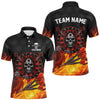 Maxcorners Personalized Skull Best Dart Board 3D Printed Darts Jerseys For Men, Flame Darts Team Shirts |Red