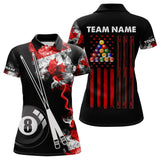 Maxcorners Personalized Canada Flag Smoke 8 Ball Pool Billiard Shirt For Men & Women, Patriotic Billiard Team Jersey