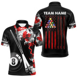 Maxcorners Personalized Canada Flag Smoke 8 Ball Pool Billiard Shirt For Men & Women, Patriotic Billiard Team Jersey