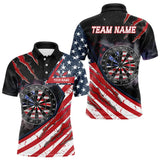 Maxcorners Personalized American Flag Dartboard Smoke Dart Shirts For Men, Pride Patriotic Dart Team Jerseys