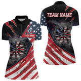 Maxcorners Personalized American Flag Dartboard Smoke Dart Shirts For Men, Pride Patriotic Dart Team Jerseys