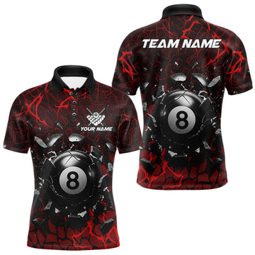 Maxcorners Custom Red 8 Ball Pool Crack Billiard Shirts For Women, Billiard Team Jersey Polo & Quarter Zip