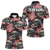 Maxcorners American Flag Santa Skull Custom Christmas Billiard Shirts Patriotic Xmas Billiard Jersey