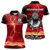 Maxcorners Funny Dartboard Thunder Lightning Custom Red Black Dart Shirt For Men, Dart Jerseys Polo & 1/4 Zip