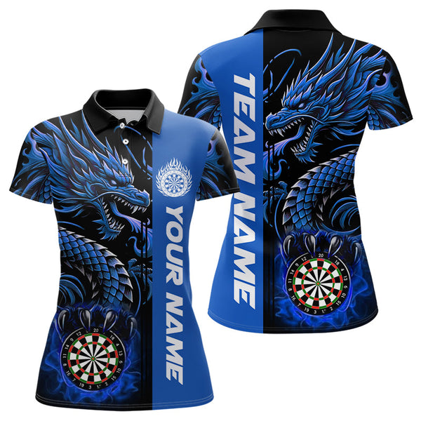 Maxcorners Custom Dragon Dart Shirts Personalized 3D Dart League Uniform Best Dart Jerseys | Blue