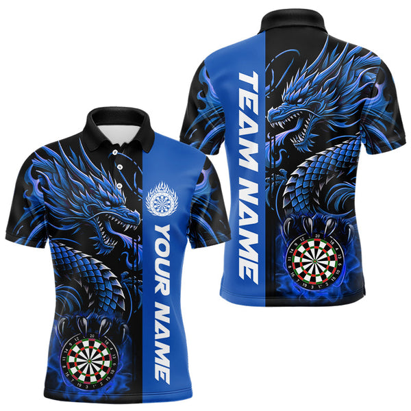 Maxcorners Custom Dragon Dart Shirts Personalized 3D Dart League Uniform Best Dart Jerseys | Blue