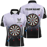 Personalized Lightning Thunder Dartboard Grey 3D Men Darts Polo Shirts