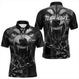 Maxcorners Personalized Snarling Wolf Darts Polo Shirt Custom Dart Shirts For Men And Women Cool Dart Jerseys For Men And Women