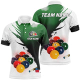 Maxcorners 3D Green 9 Ball Pool Billiard Jerseys Men Polo & Quarter-Zip Shirts Custom Billiard Team Shirts