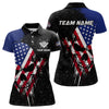 Maxcorners American Flag Grunge Skull 8 Ball Pattern Billiard Shirts For Men Custom Patriotic Billiard Jersey
