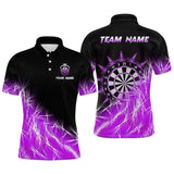 Maxcorners Purple Icy Lights Mens Darts Polo & Quarter Zip Custom Dart Shirts For Team Darts Jerseys Outfit LM1506