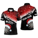 Maxcorners Black And Red Santa Darts Board Custom Christmas Dart Shirts For Men, Funny Xmas Dart Jerseys