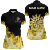 Maxcorners Icy Yellow Light Womens Darts Polo & Quarter Zip Shirts Custom Dart Shirts For Team Darts Jerseys