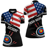 Maxcorners Personalized Grunge Usa Flag Archery Shirts For Men Custom Patriotic 4Th Of July Archery Jerseys