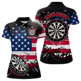 Maxcorners Personalized American Flag Darts Shirt For Men Custom Grunge Paint Splash Patriotic Dart Jersey LM1506