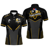 Maxcorners Personalized 8 Ball & 9 Ball Pool Billiard Polo, 1/4 Zip For Men And Women Custom Team Billiard Jersey|Yellow