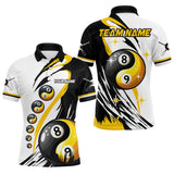 Maxcorners Personalized Yin-Yang Billiard Shirt For Men Custom 8 & 9 Ball Funny Pool Team Jersey |Yellow MT0708