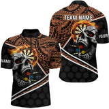 Maxcorners Personalized Skull Dartboard Fire Tribal Dart Shirts For Men Custom Darts Team Shirt Dart Jerseys