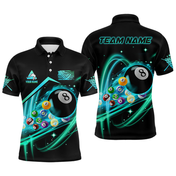 Maxcorners Custom Billiard Balls 3D All Over Print Billiard Polo Shirts