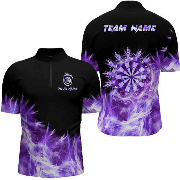 Maxcorners Icy Purple Light Darts Jersey Customized Name, Team Name 3D Shirt Unisex