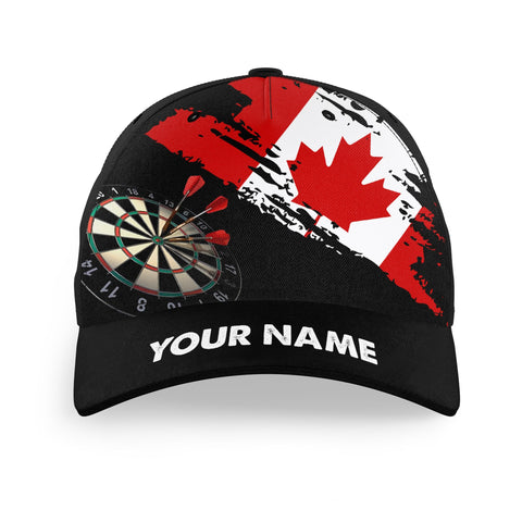 Maxcorners Darts Grunge Canada Flag Personalized Name 3D Cap