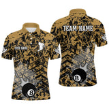 Maxcorners Flame 8 Ball Yellow Camo Abstract Billiard Jersey Customized Name, Team Name 3D Shirt