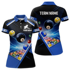 Maxcorners Customized Blue Thunder Lightning Strike Billiard Shirt For Men&  Women, Billiard Team Shirt Pool Jerseys