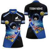 Maxcorners Customized Blue Thunder Lightning Strike Billiard Shirt For Men&  Women, Billiard Team Shirt Pool Jerseys