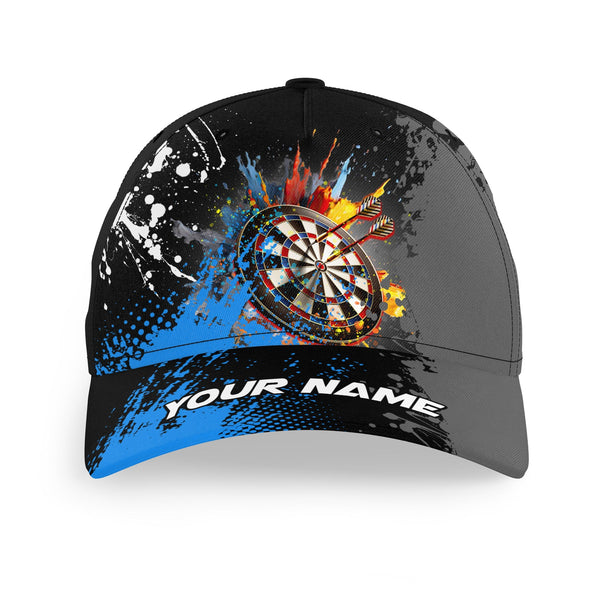 Maxcorners Darts Paint Blue Personalized Name 3D Cap