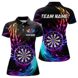 Maxcorners Personalized Purple Blue Dartboard Flame Dart Shirt For Men Custom Darts League Team Jerseys LM2206